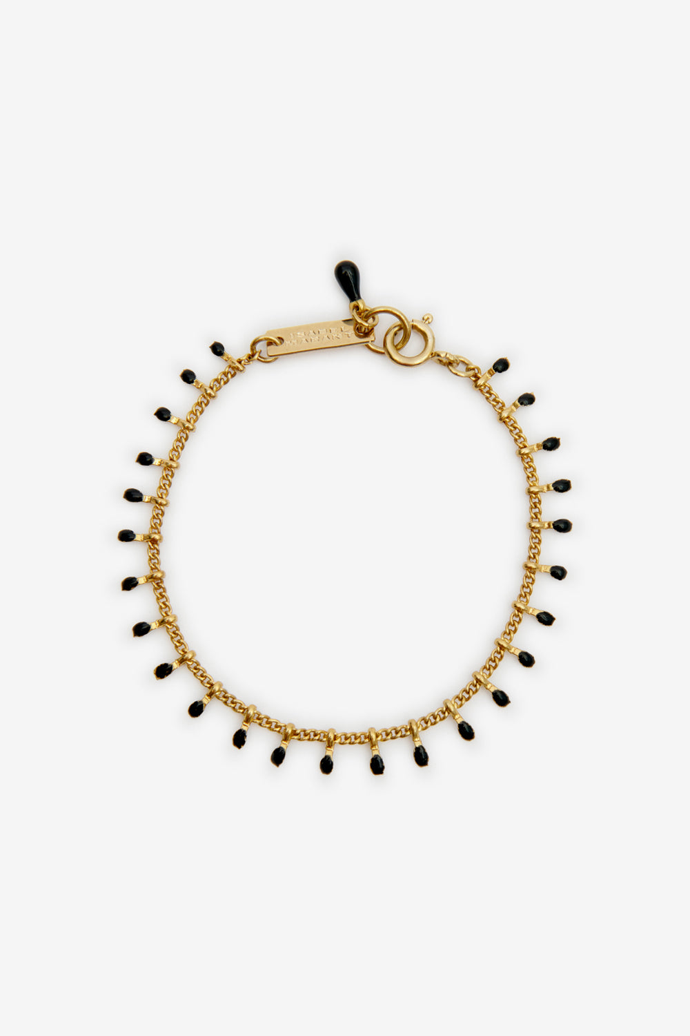 Casablanca gold-finish brass chain bracelet - Black - Woman - 1