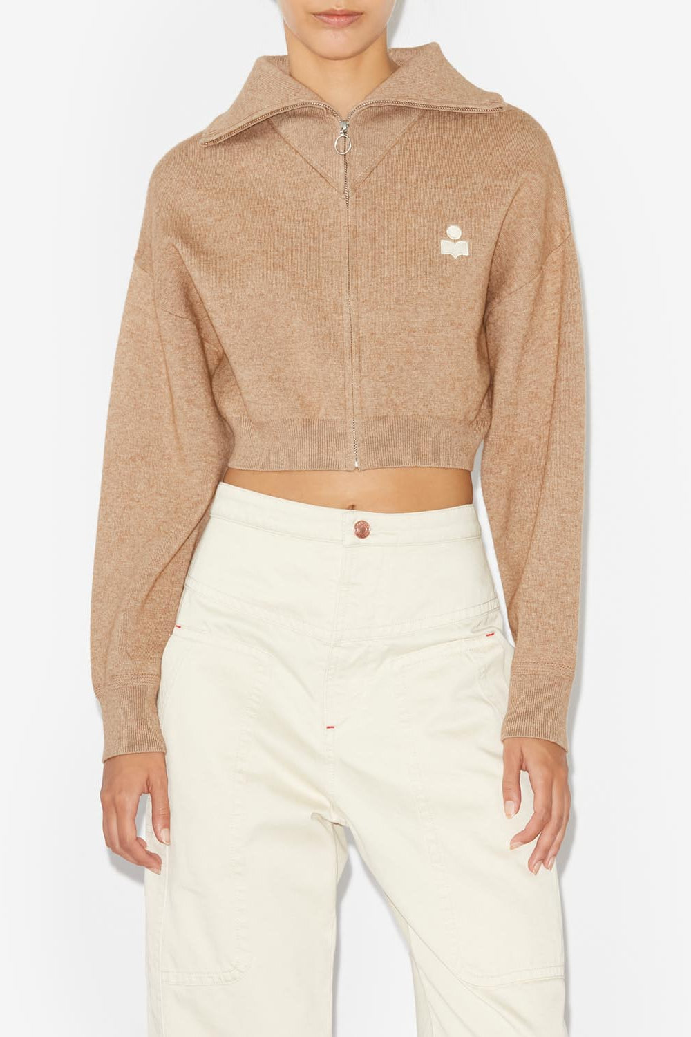 Oxane short knit cardigan - Camel - Woman - 7