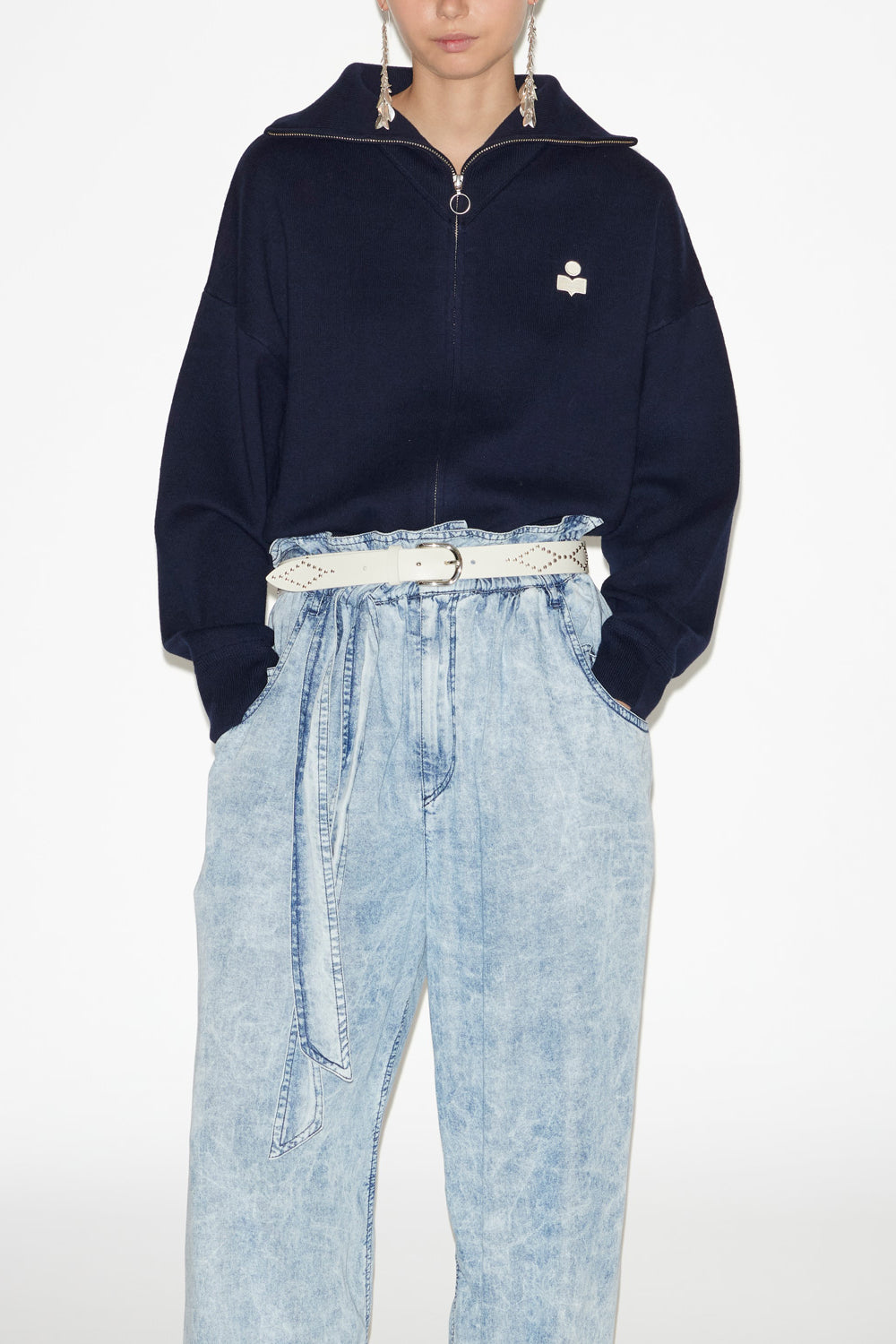 Axelle cardigan in plain-colored knit - Midnight - Woman - 2