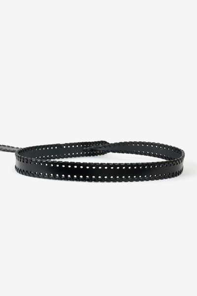 Lecce tie-up leather belt - Black - Woman - 3