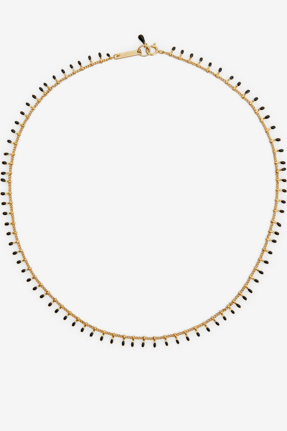 Casablanca gold-finish brass chain necklace - Black - Woman - 1