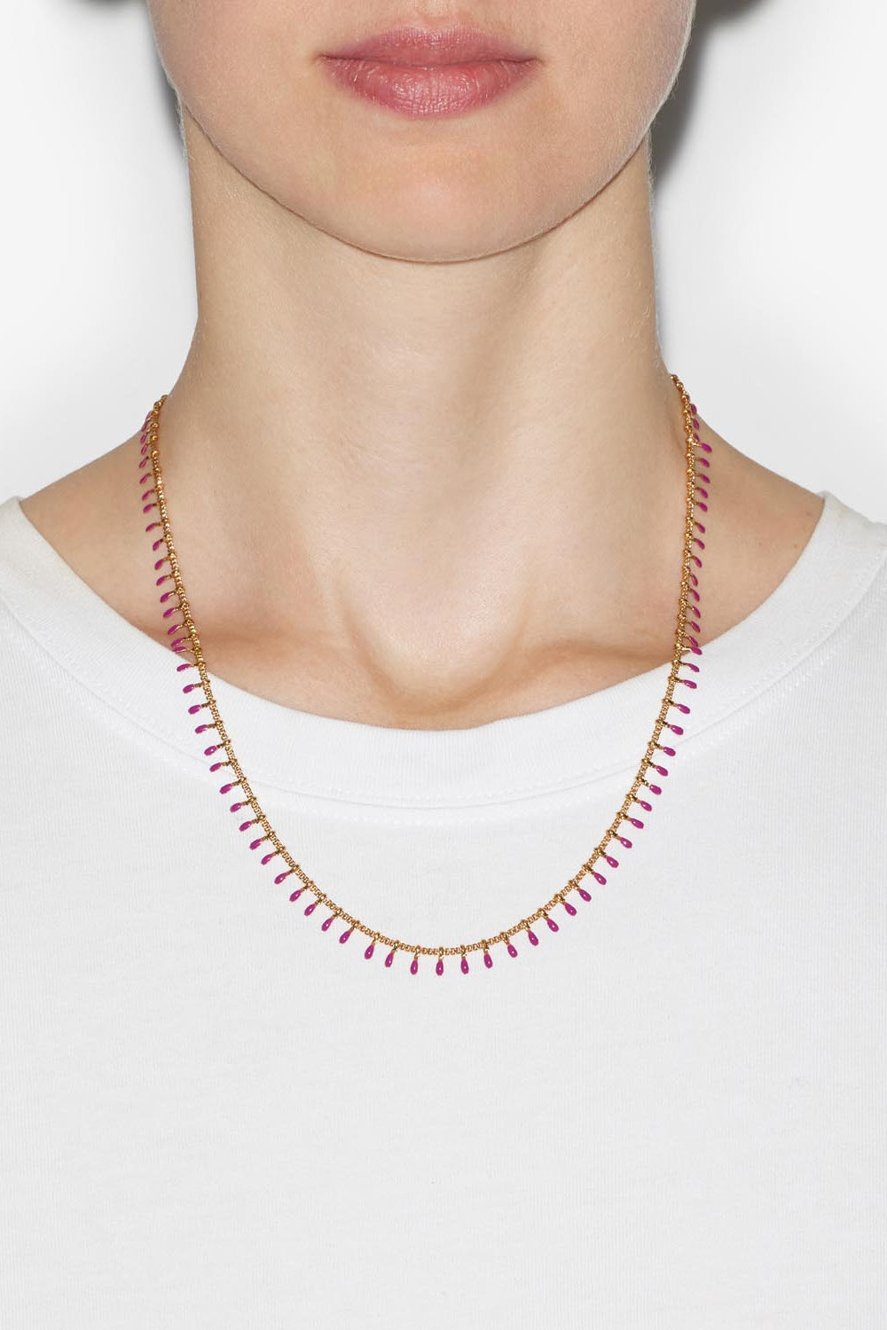 Casablanca tassel necklace - Fuchsia - Woman - 2