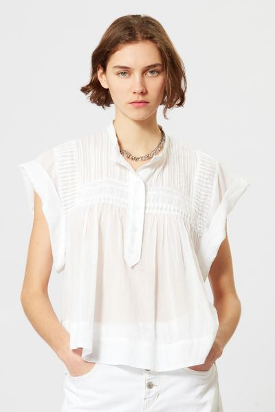 Leaza sleeveless voile top - White - Woman - 5