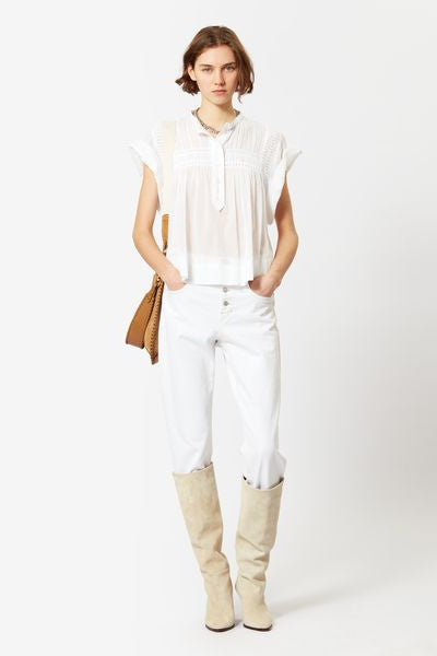 Leaza sleeveless voile top - White - Woman - 3