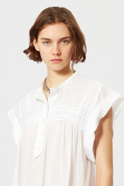 Leaza sleeveless voile top - White - Woman - 7