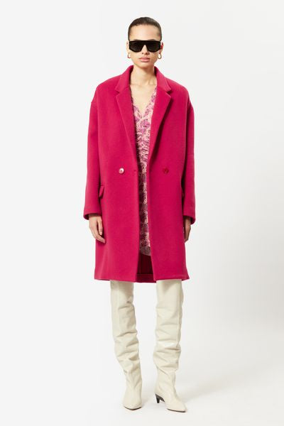 Efegozi oversized wool coat - Raspberry - Woman - 2
