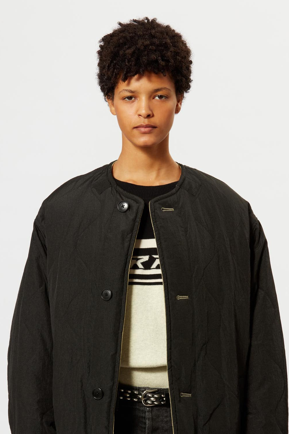 Short quilted coat nesma - Black - Woman - 3