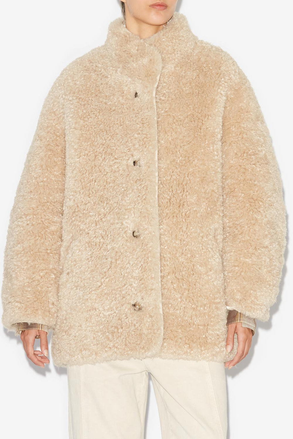 Carolina long sleeve reversible coat - Ecru - Woman - 4