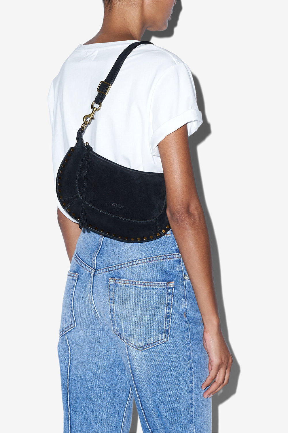 Oskan moon leather shoulder bag - Black - Woman - 2