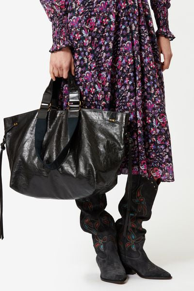 Wardy large tote bag in soft leather - Black - Woman - 4