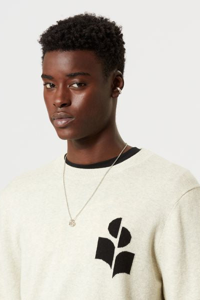 Evans wool blend logo sweater - Light gray - Man - 3