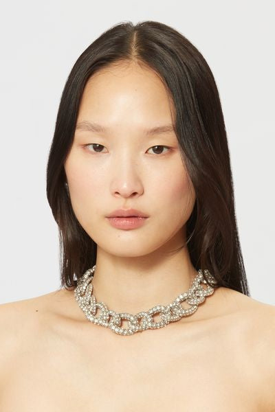 Ras du cou en maillons strassés funky ring - Argenté - Woman - 3