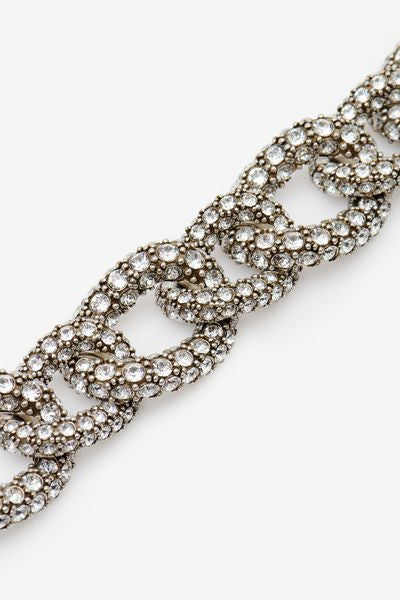 Ras du cou en maillons strassés funky ring - Argenté - Woman - 5