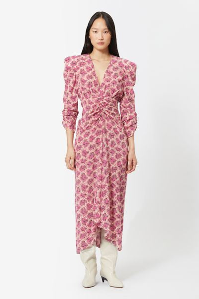 Albini printed silk blend midi dress - Fuchsia - Woman - 2