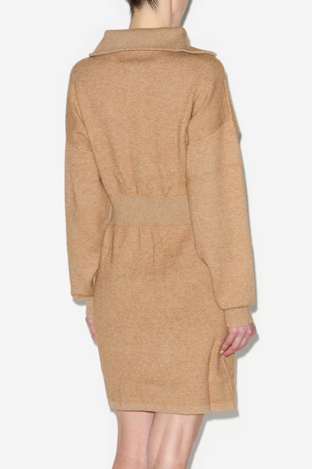 Long-sleeve short dress alea - Camel - Woman - 5