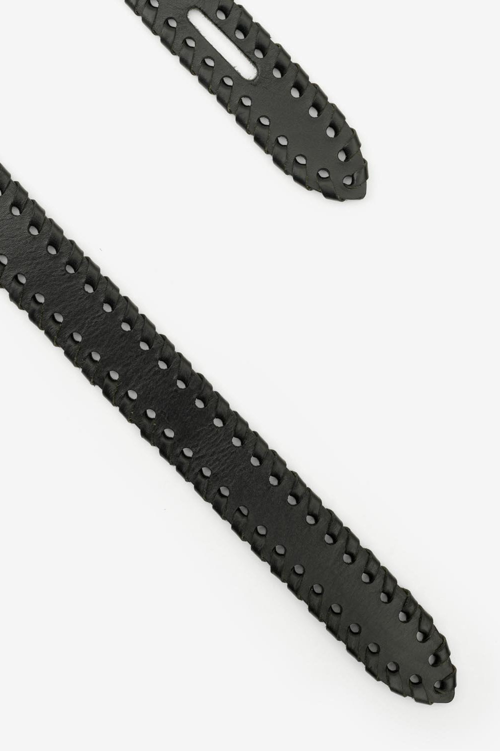 Lecce tie-up leather belt - Black - Woman - 6