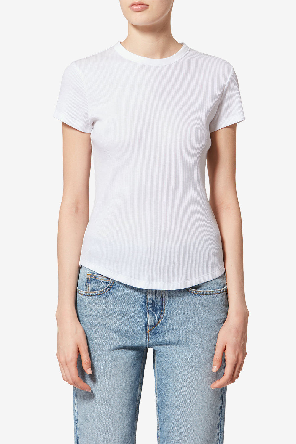 Taomi ribbed short-sleeve cotton t-shirt - White - Woman - 4