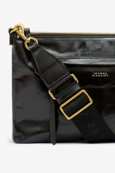 Nessah soft leather shoulder bag - Black - Woman - 7