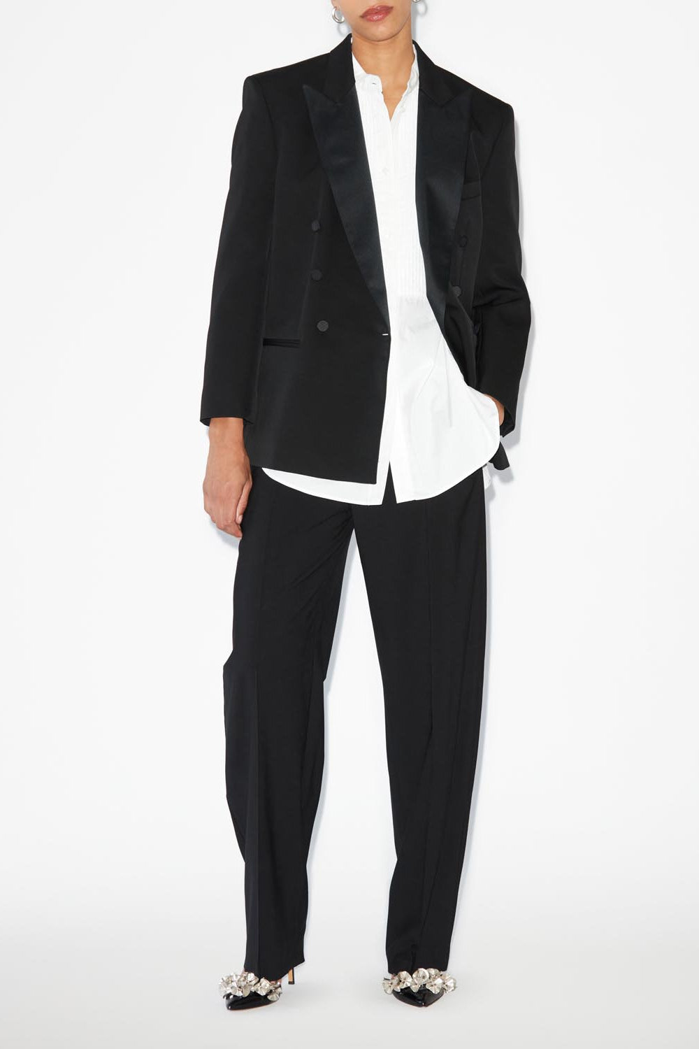 Peagan plain wool jacket - Black - Woman - 3