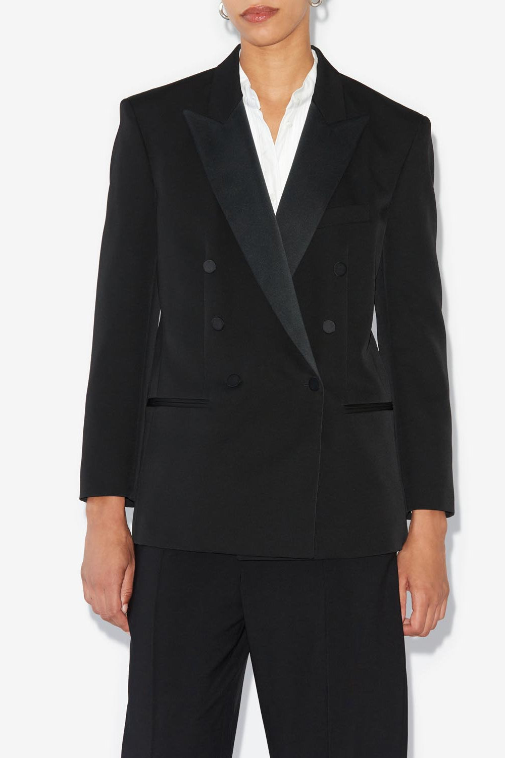 Peagan plain wool jacket - Black - Woman - 7