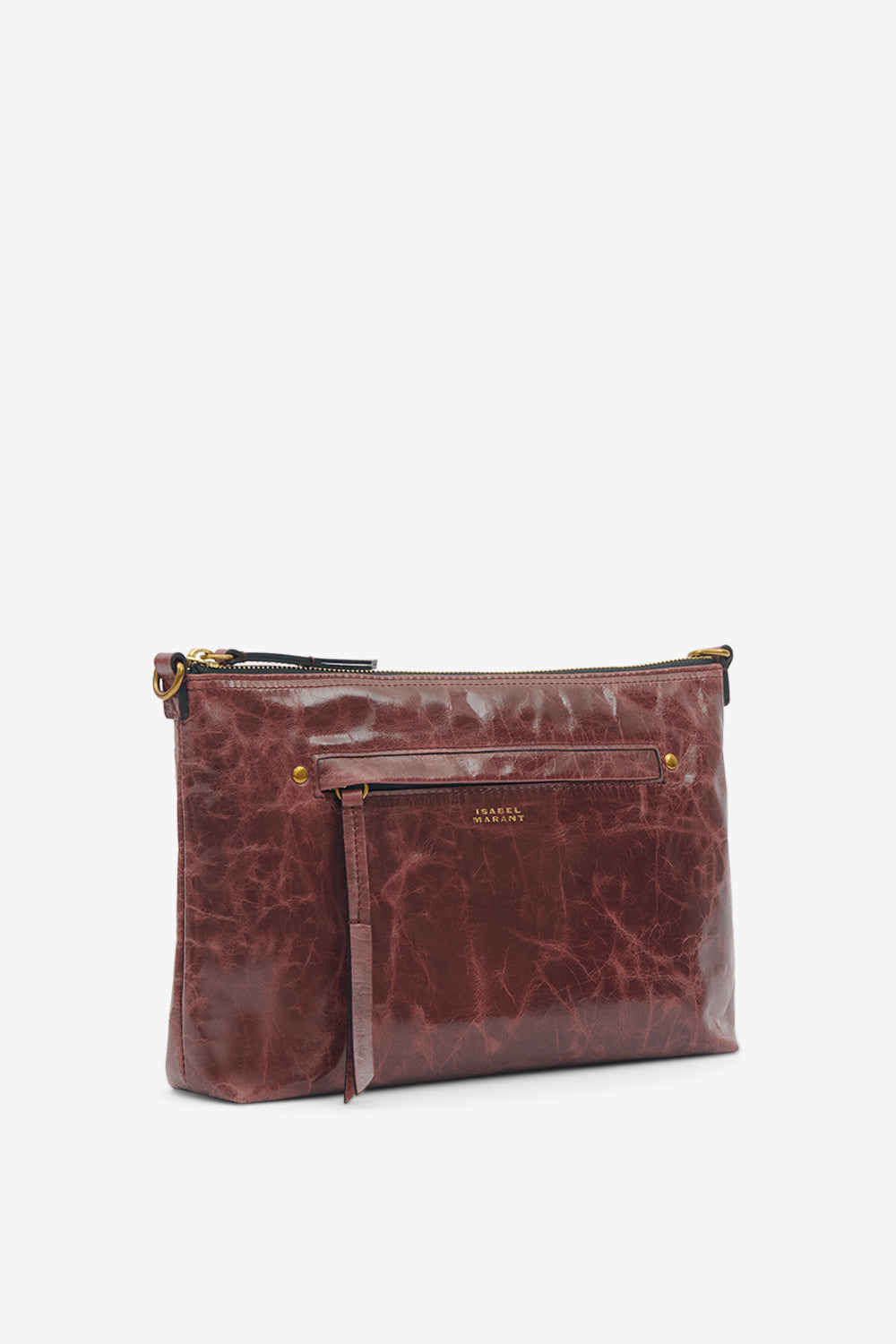 Nessah shiny leather shoulder bag - Grapefruit - Woman - 5