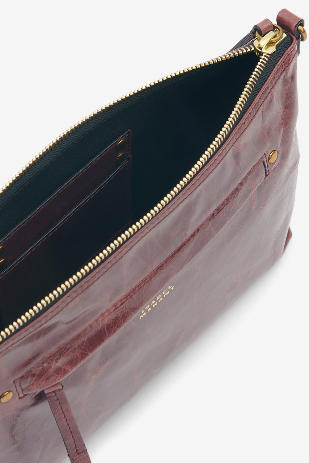 Nessah shiny leather shoulder bag - Grapefruit - Woman - 4