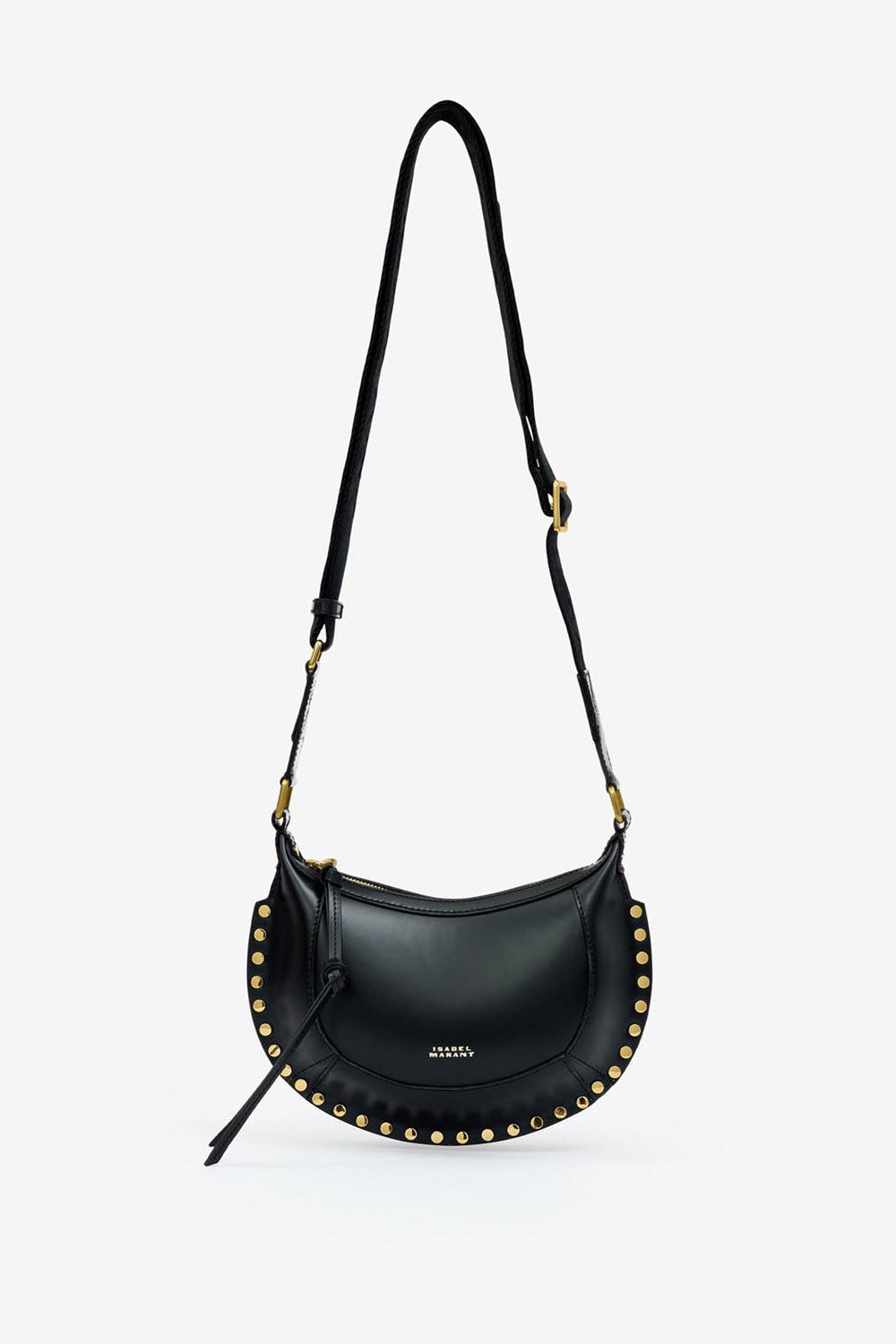 Mini moon soft leather baguette shoulder bag - Black - Woman - 9