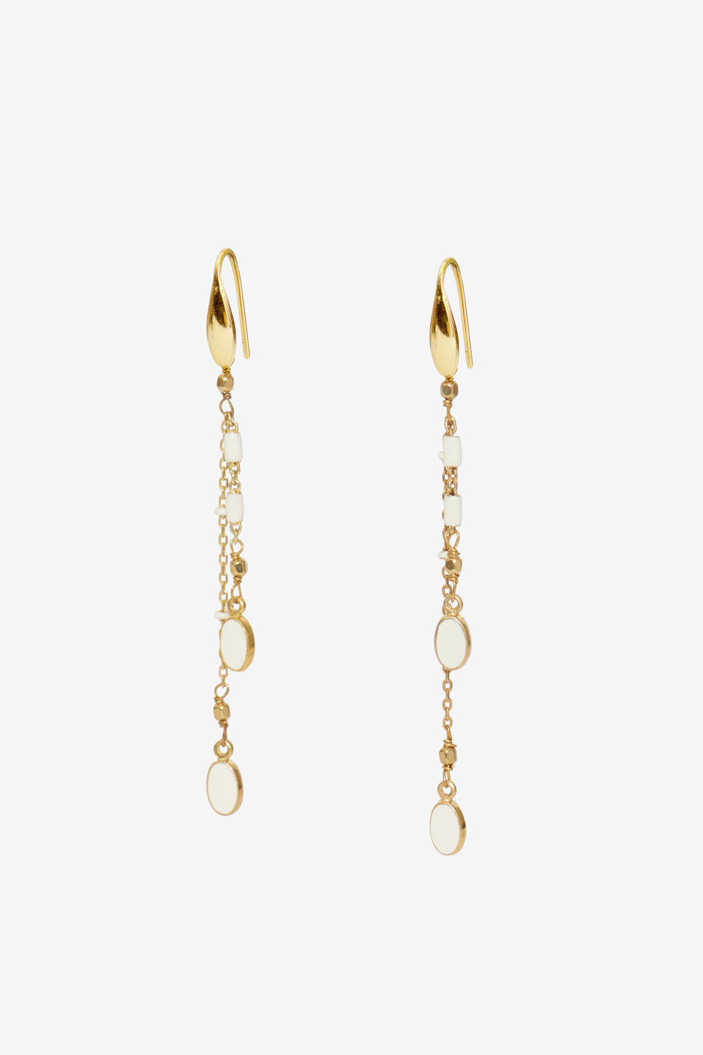 Casablanca gold-tone tassel earrings - Ecru - Woman - 1