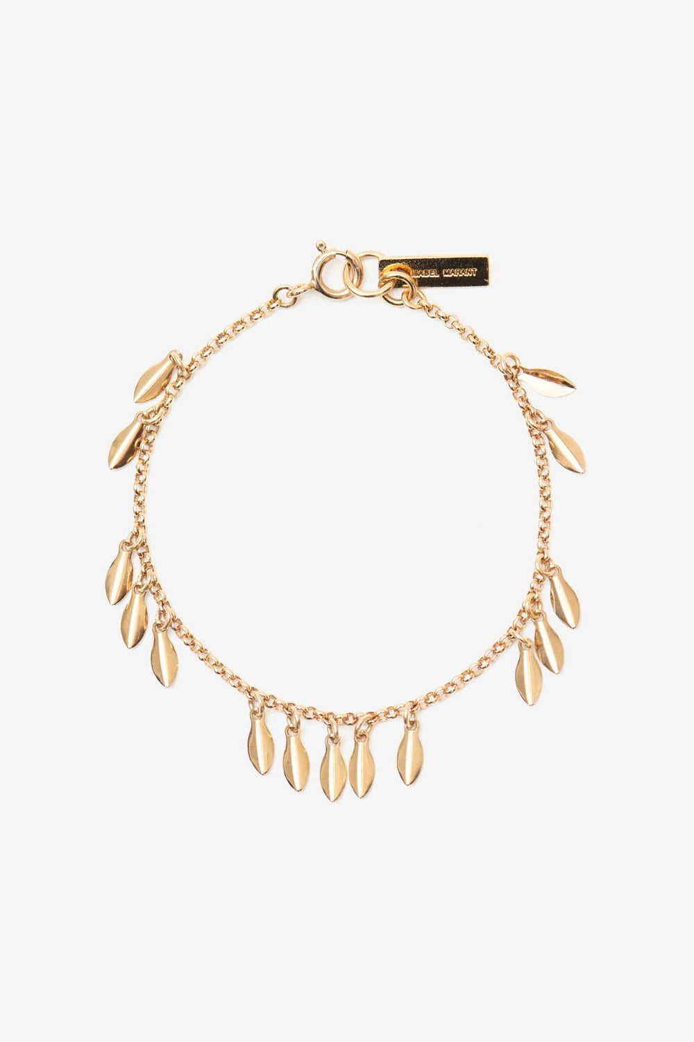 Metal shiny leaf bracelet con pendants - Gold - Woman - 1