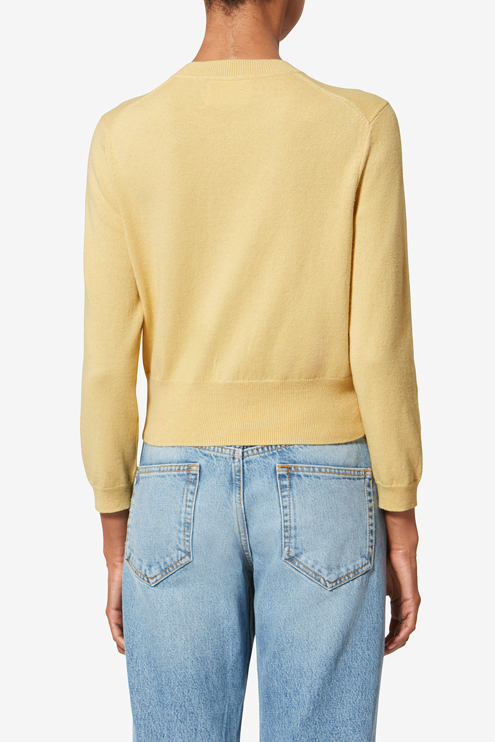 Cardigan newton en maille de coton et laine avec logo - Jaune clair - Woman - 5