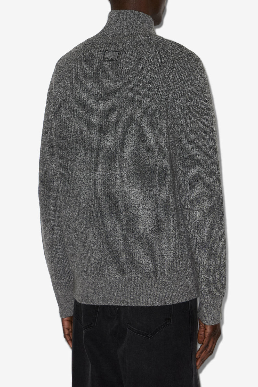 Benett zip-up ribbed wool cardigan - Dark gray - Man - 5