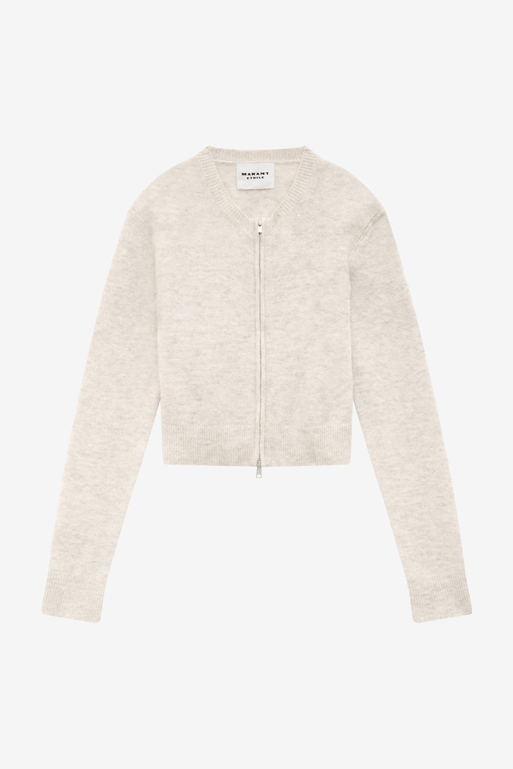 Oaka cardigan in plain-colored alpaca knit - Sand - Woman - 1