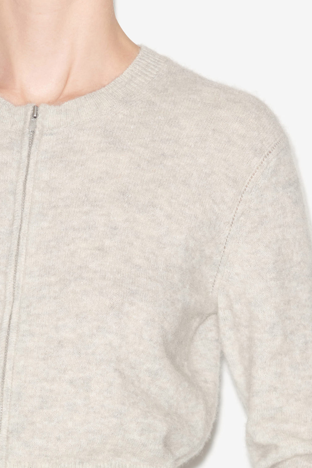 Oaka cardigan in plain-colored alpaca knit - Sand - Woman - 3