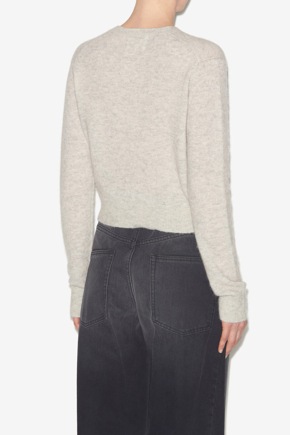 Oaka cardigan in plain-colored alpaca knit - Sand - Woman - 5