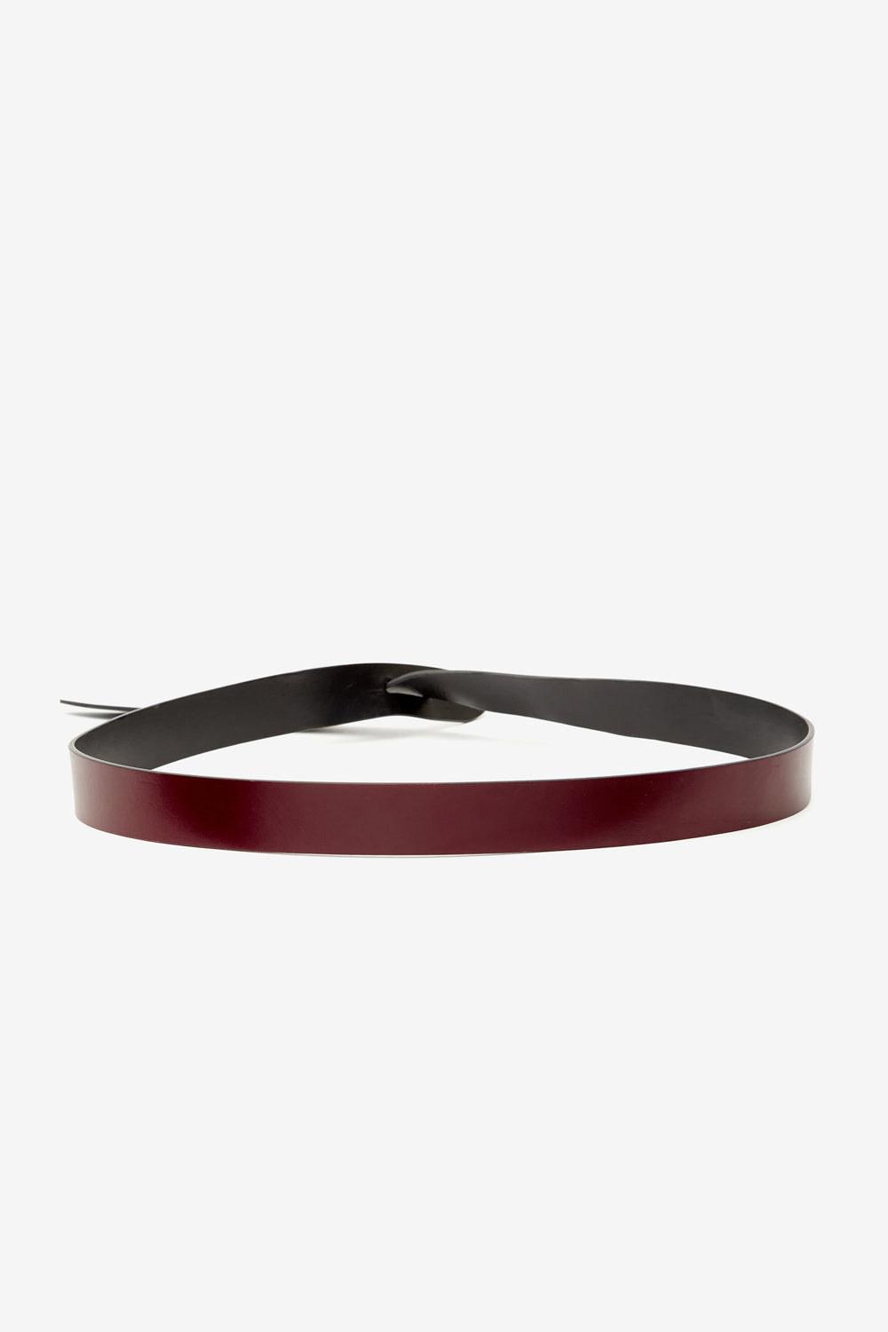 Cintura lecce bicolore da annodare - Burgundy-black - Woman - 2