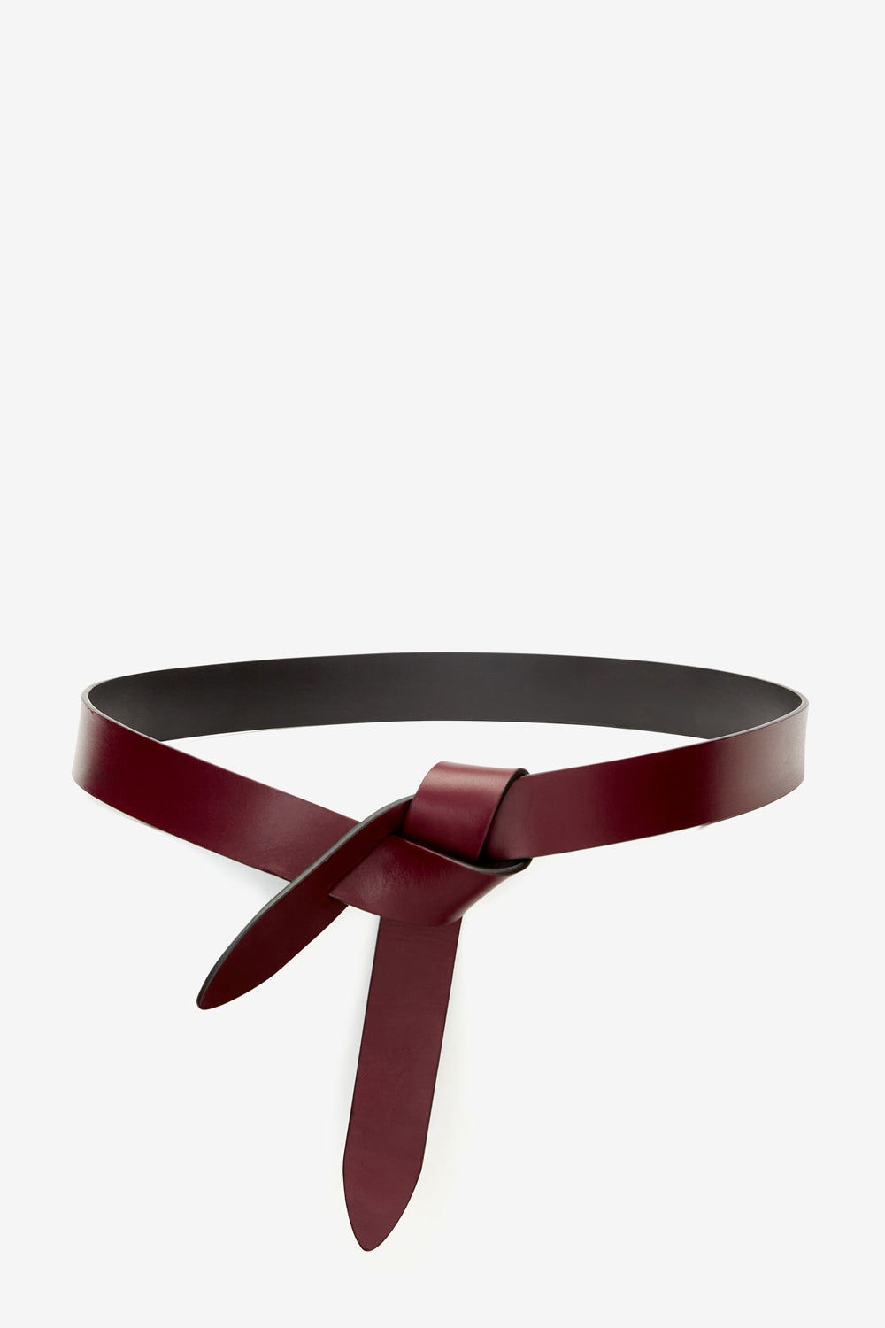 Cintura lecce bicolore da annodare - Burgundy-black - Woman - 1