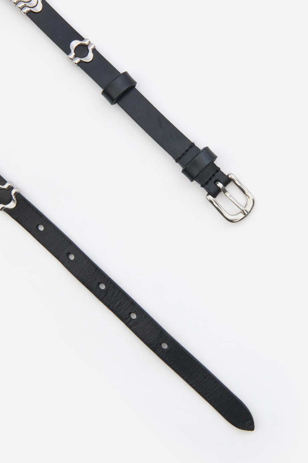 Cintura in pelle di vitello odena - Black and silver - Woman - 3