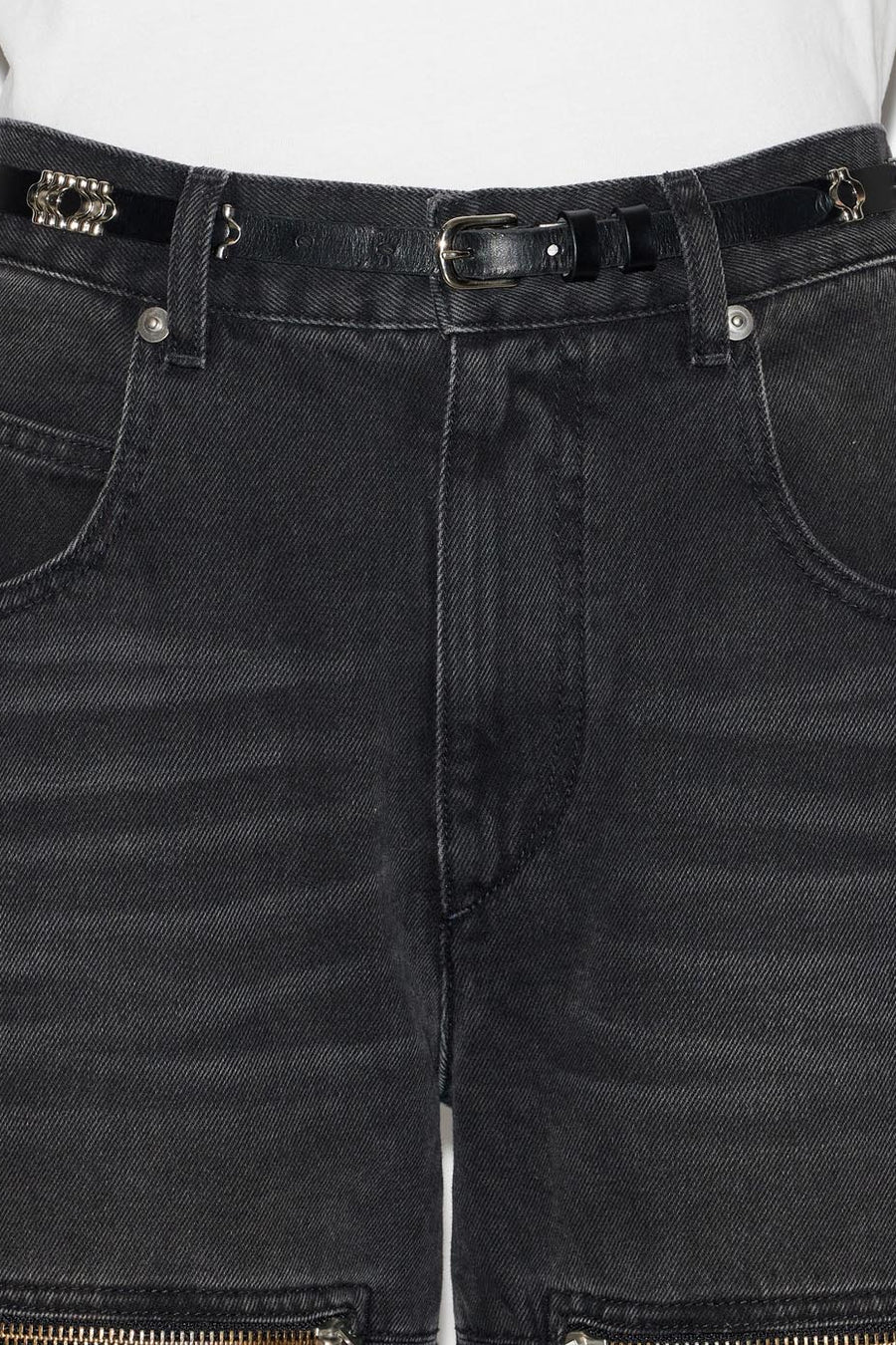 Cintura in pelle di vitello odena - Black and silver - Woman - 4