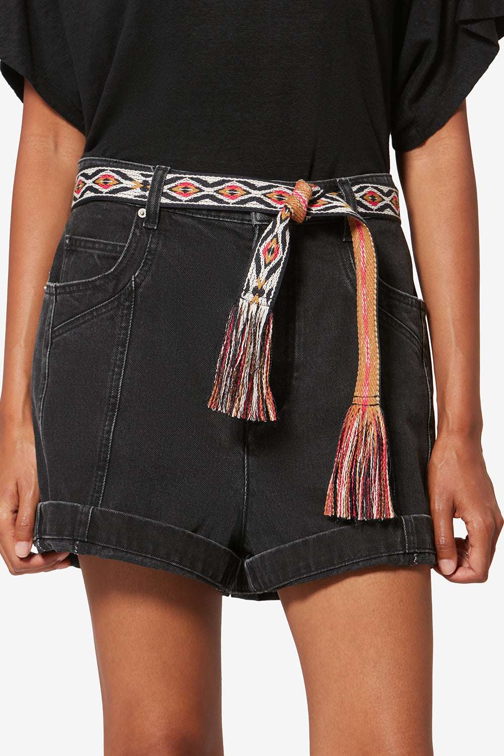 Ceinture etki tissée en jacquard graphique - Noir et doré - Woman - 4