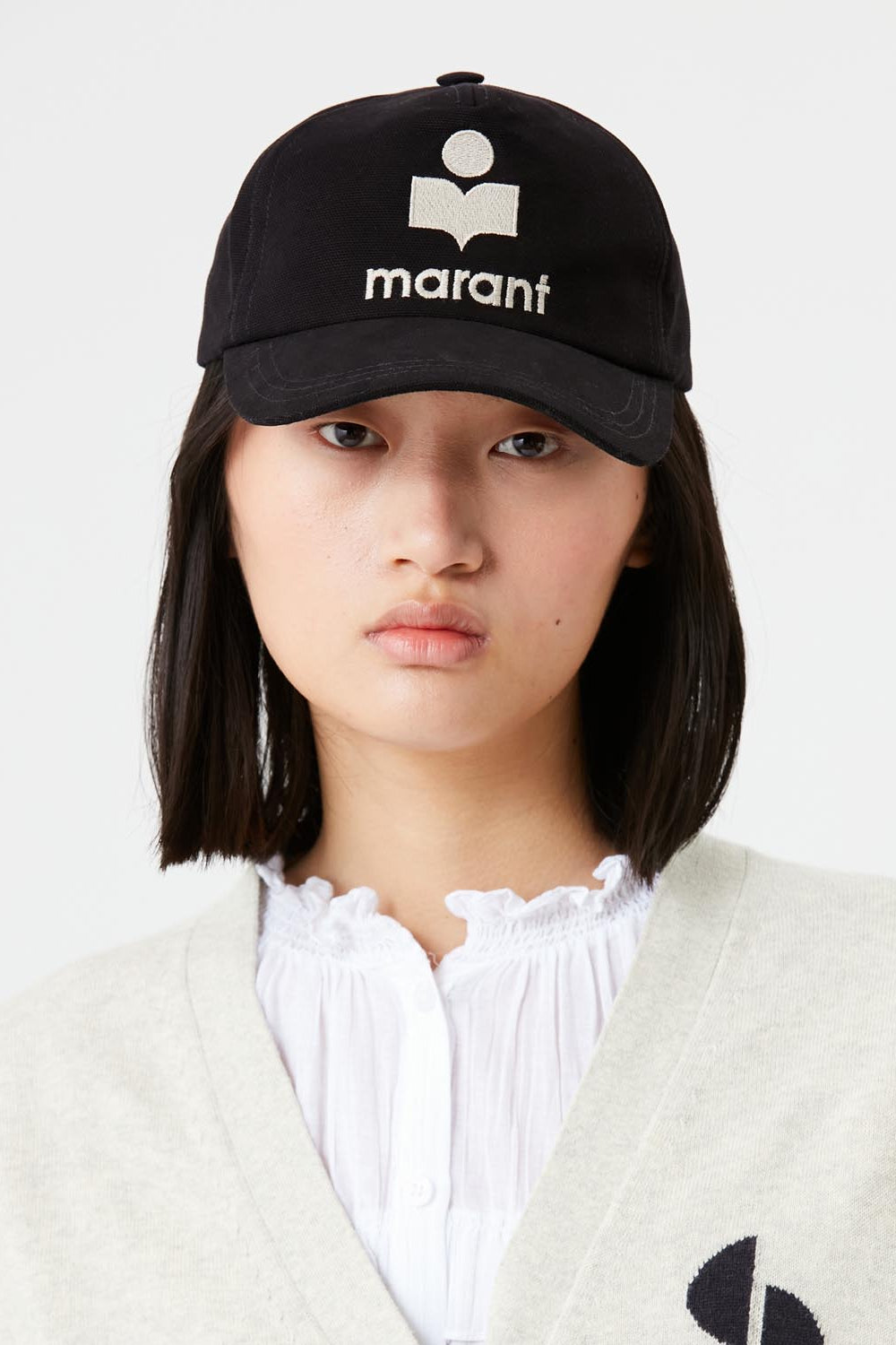 Tyron berretto con logo - Black and ecru - Woman - 5