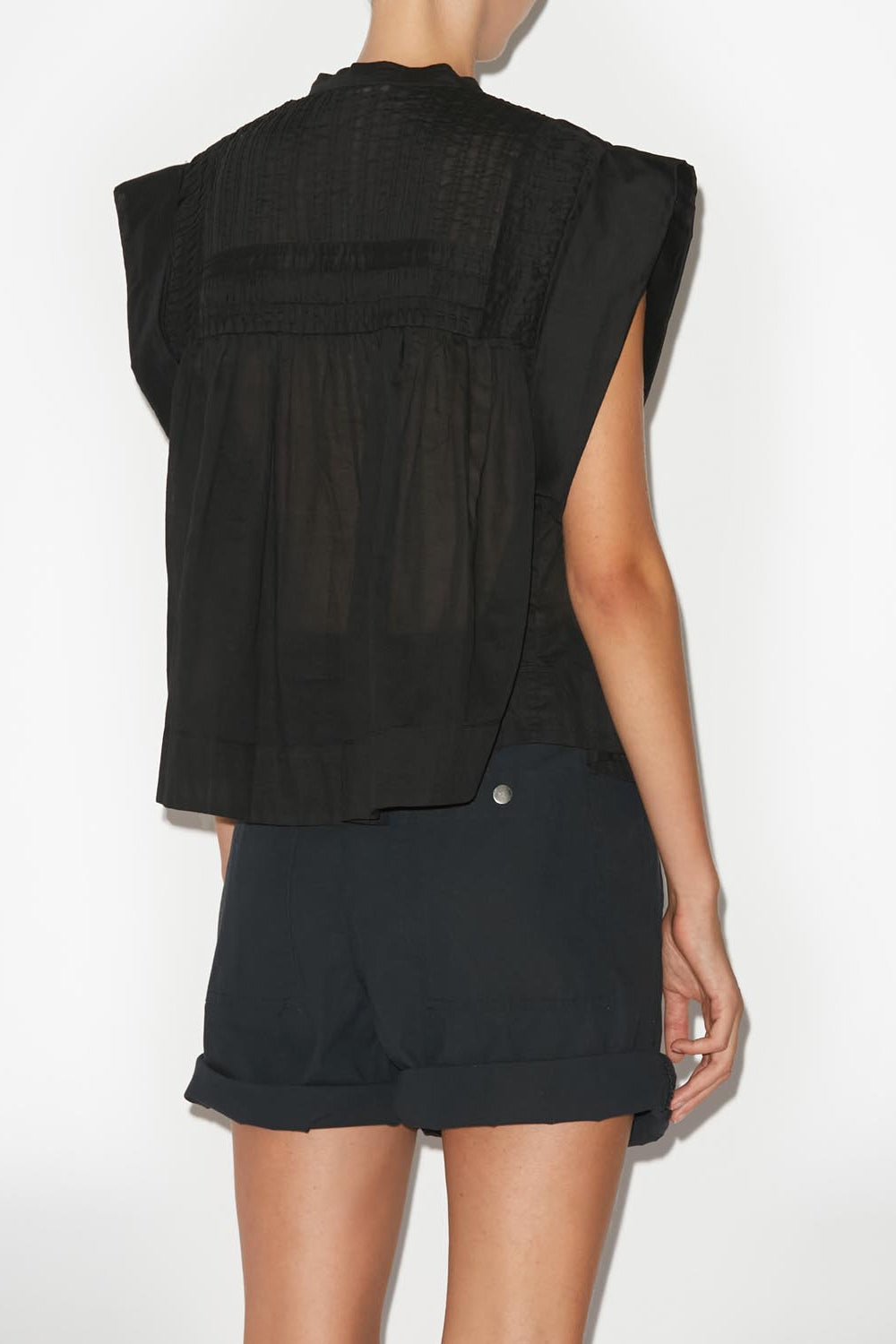 Leaza sleeveless voile top - Black - Woman - 9