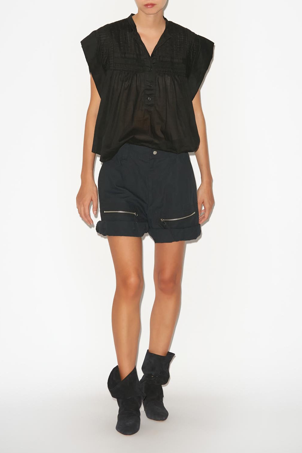 Leaza sleeveless voile top - Black - Woman - 3