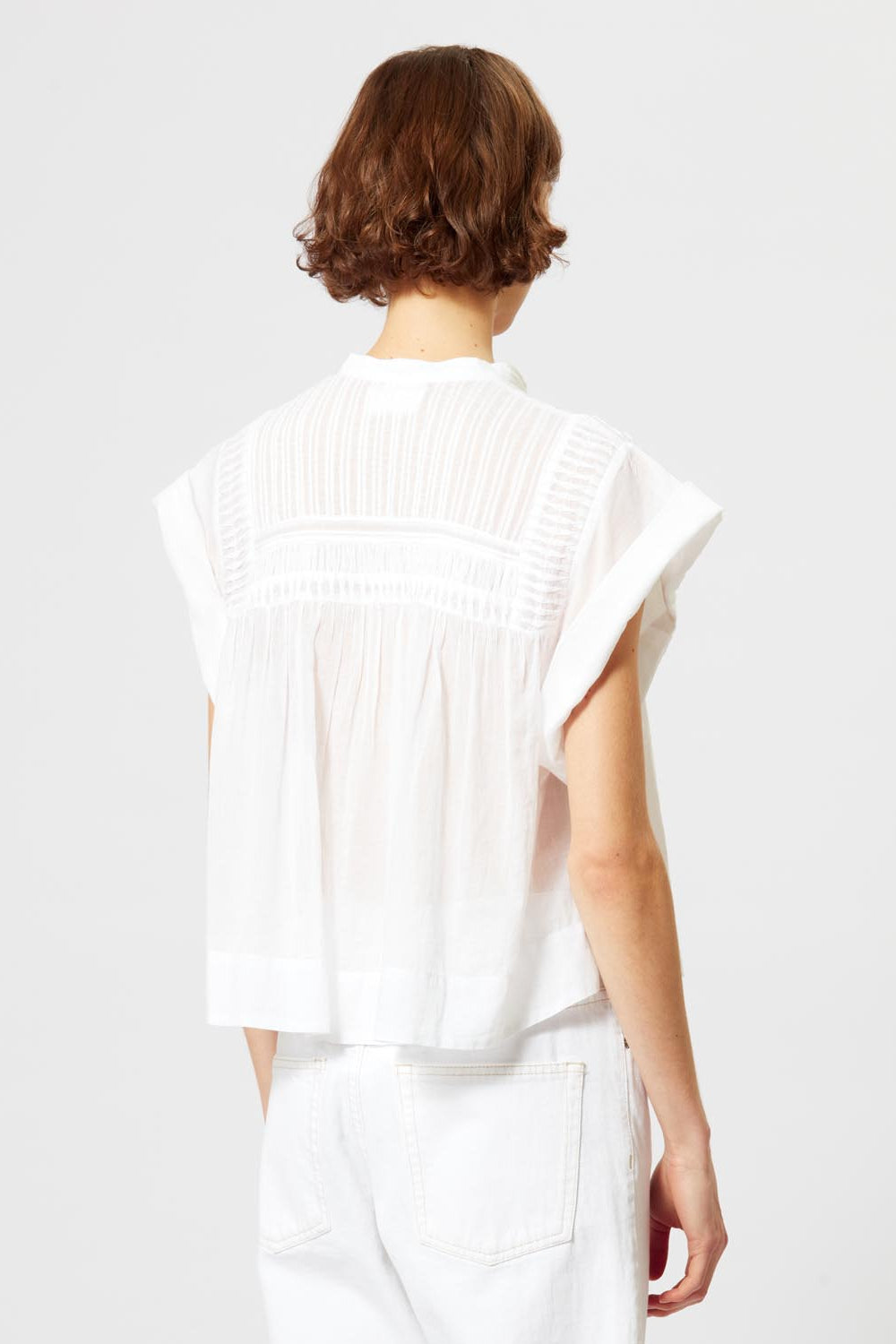 Leaza sleeveless voile top - White - Woman - 10