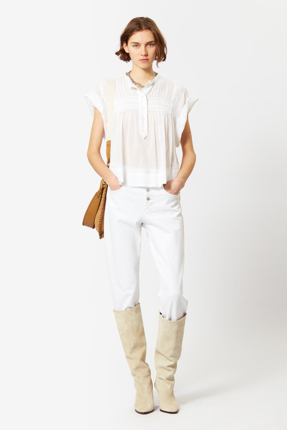 Leaza sleeveless voile top - White - Woman - 4