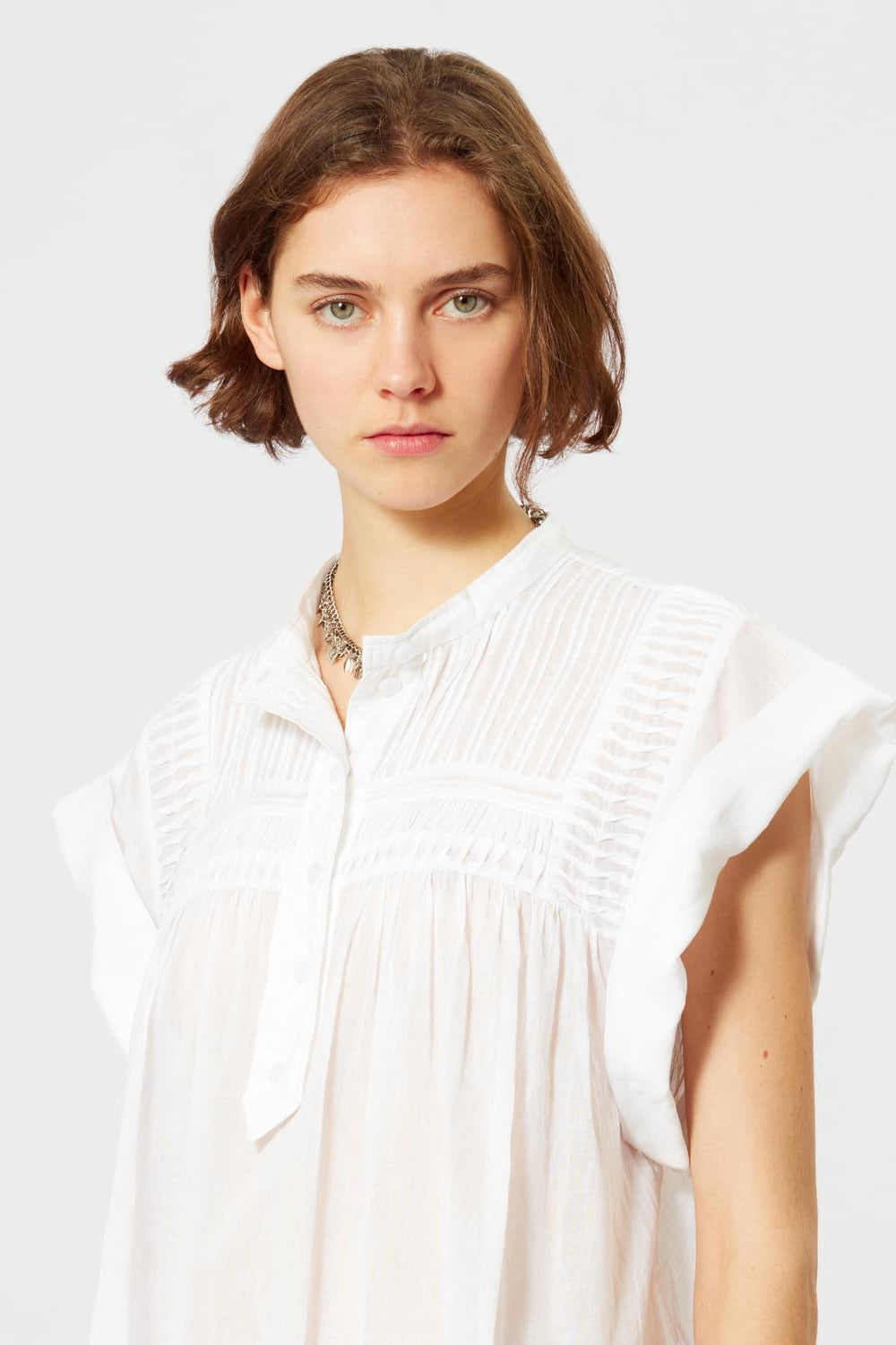 Leaza sleeveless voile top - White - Woman - 8