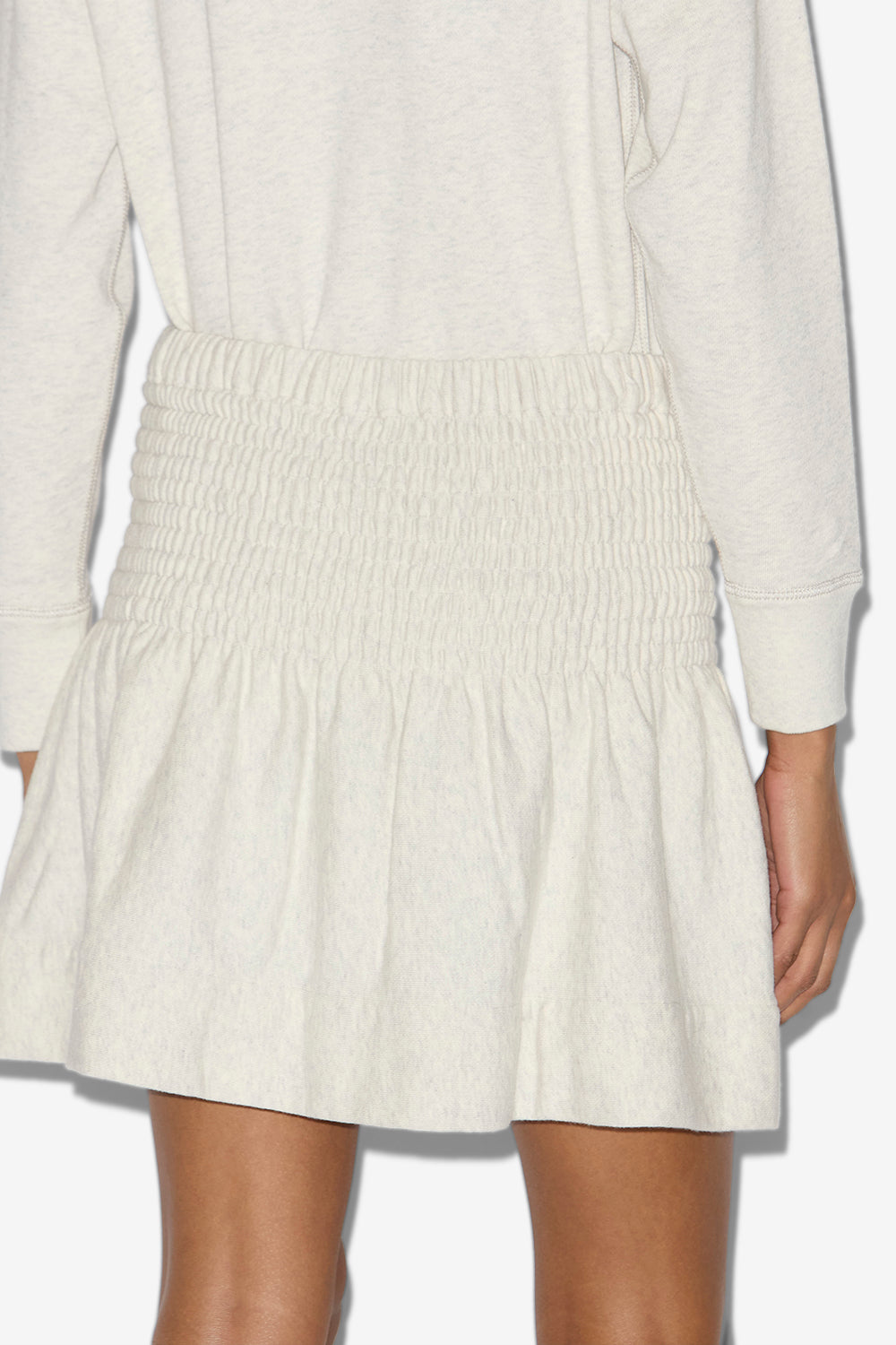 Pacifica short smocked jersey skirt - Ecru/camel - Woman - 5