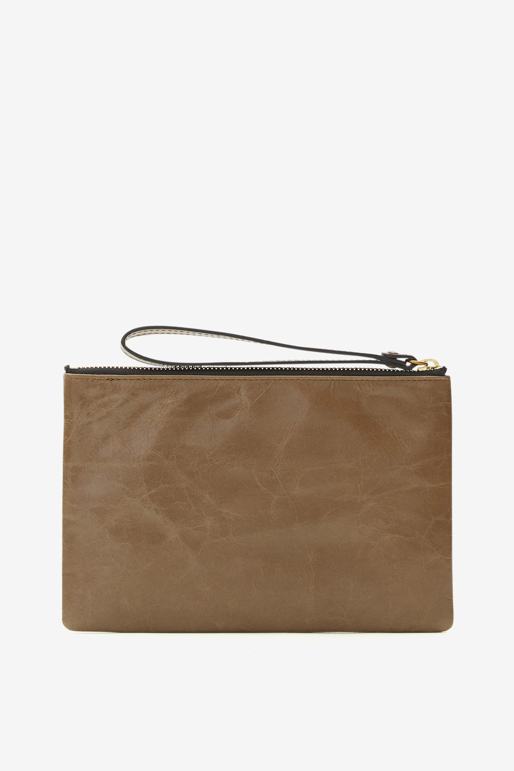 Sac pochette mino en cuir brillant - Foncé kaki - Woman - 2