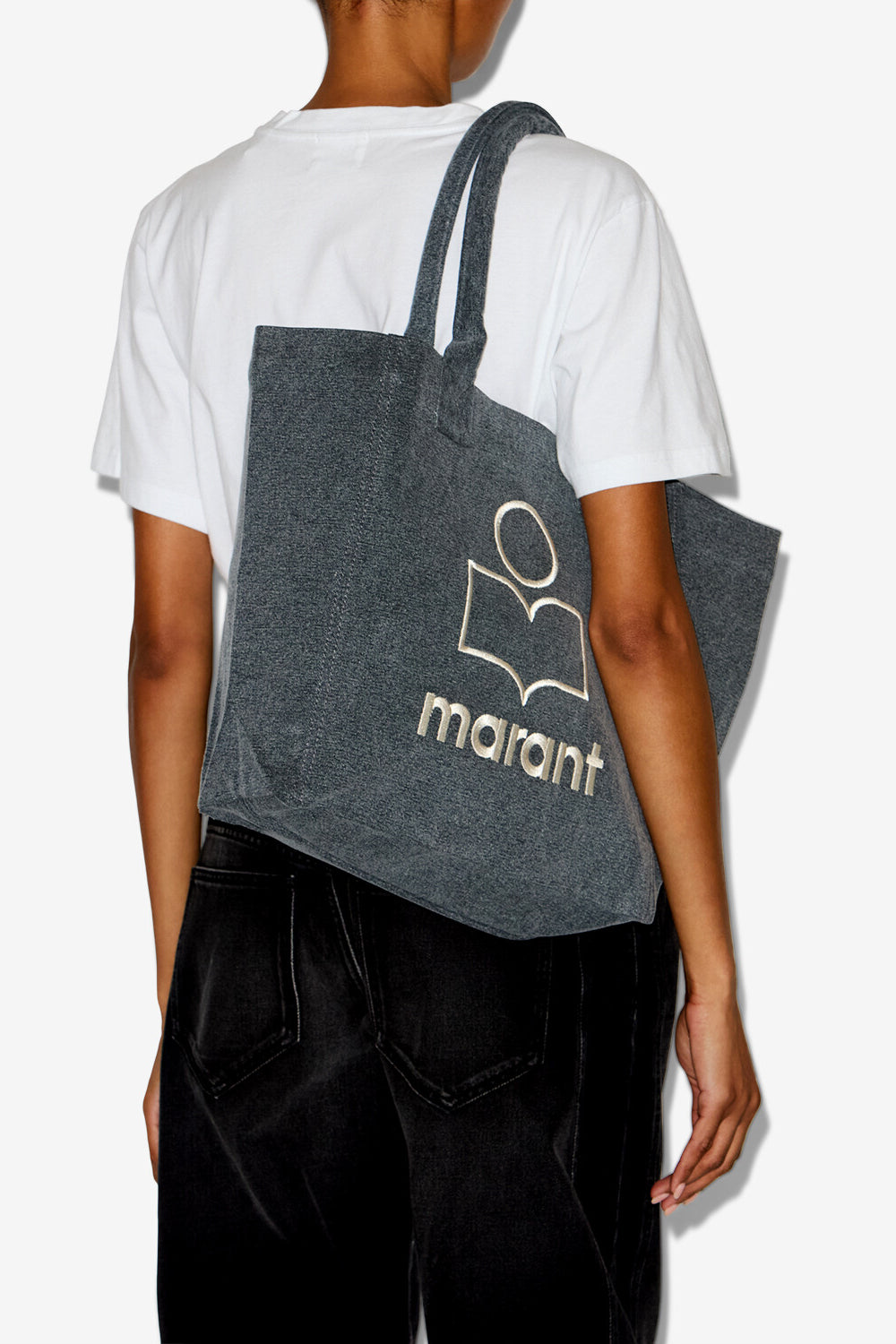 Small yenky faded cotton bag with logo - Black - Woman - 3