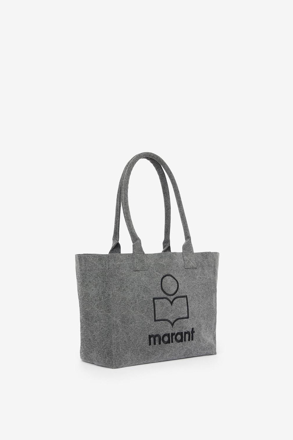 Yenky zipped washed cotton logo tote bag - Gray - Woman - 6