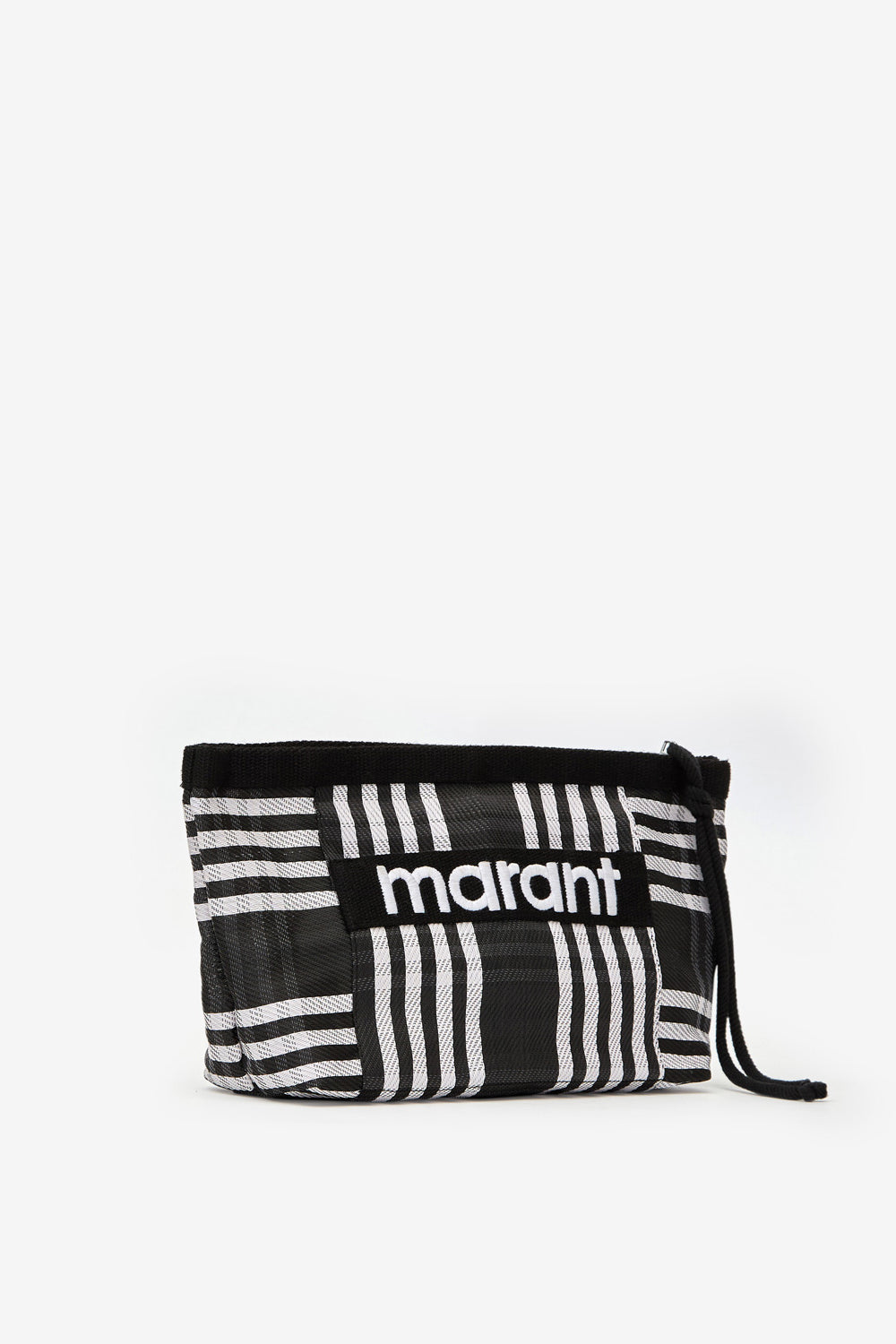 Powden striped nylon clutch bag - Black-white - Woman - 4